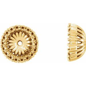 14K Yellow Gold 6.1 mm ID Earring Jacket Mounting