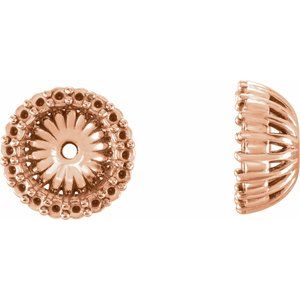 14K Rose Gold 6.1 mm ID Earring Jacket Mounting