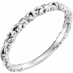 Sterling Silver .04 CTW Natural Diamond Stackable Ring