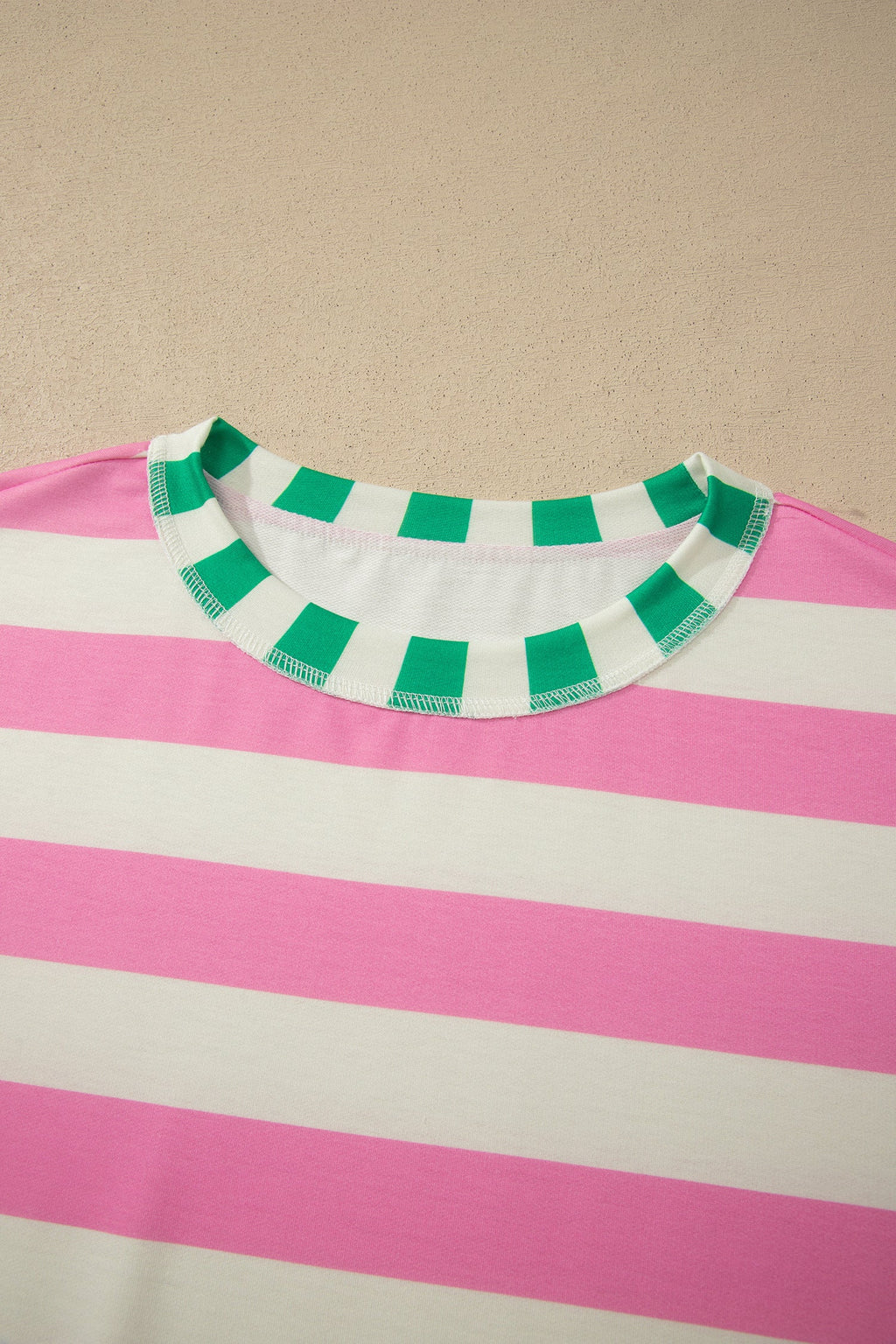 Stripe Patchwork Exposed Seam Oversized Top