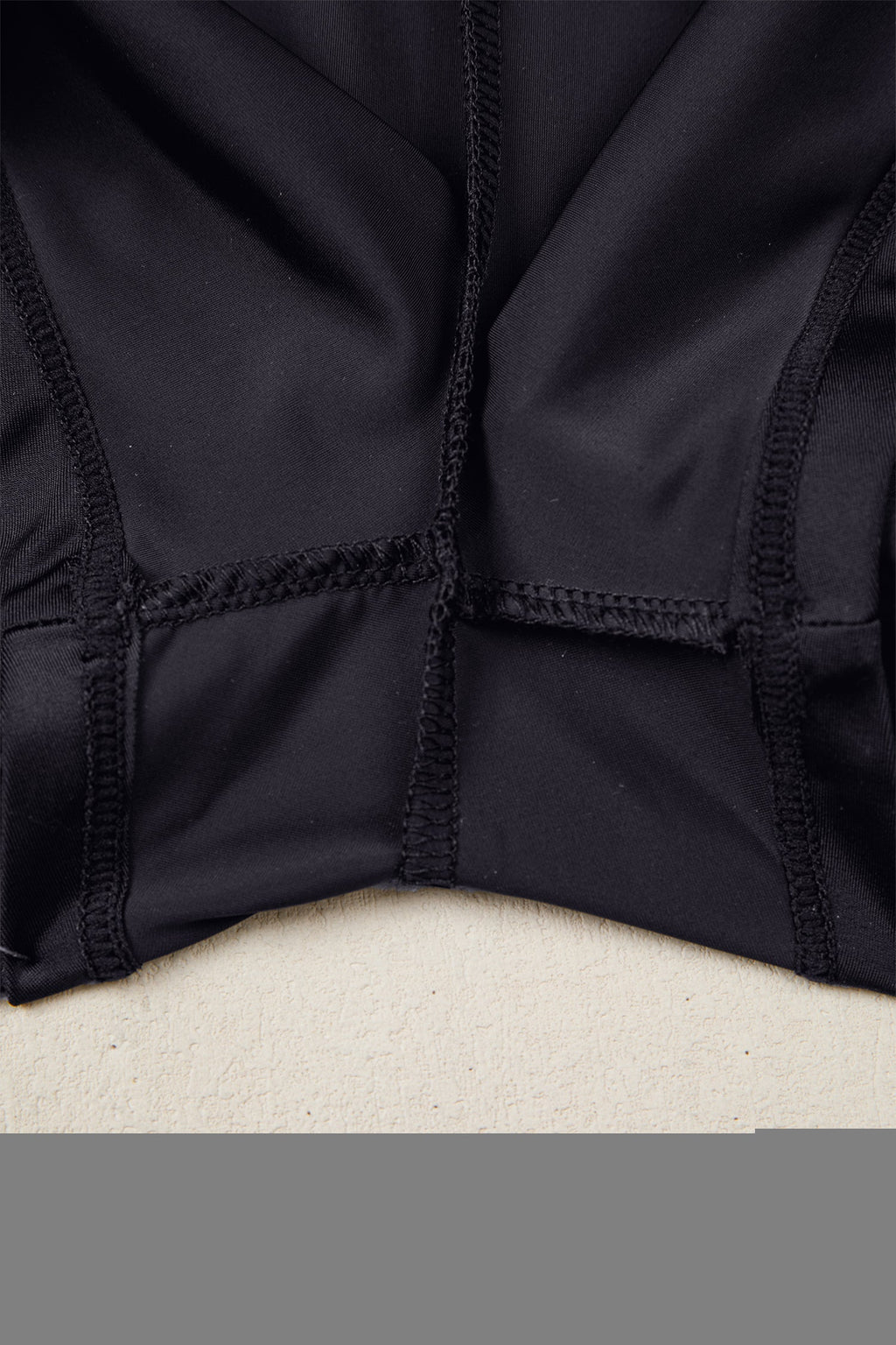 Solid Ribbed Patchwork High Waist Athletic Shorts