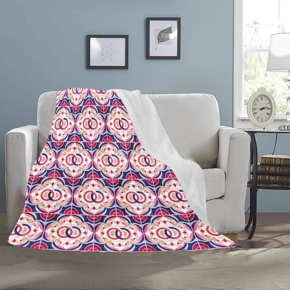Double Rings Ultra-Soft Micro Fleece Blanket 50" x 60" (Made in USA)
