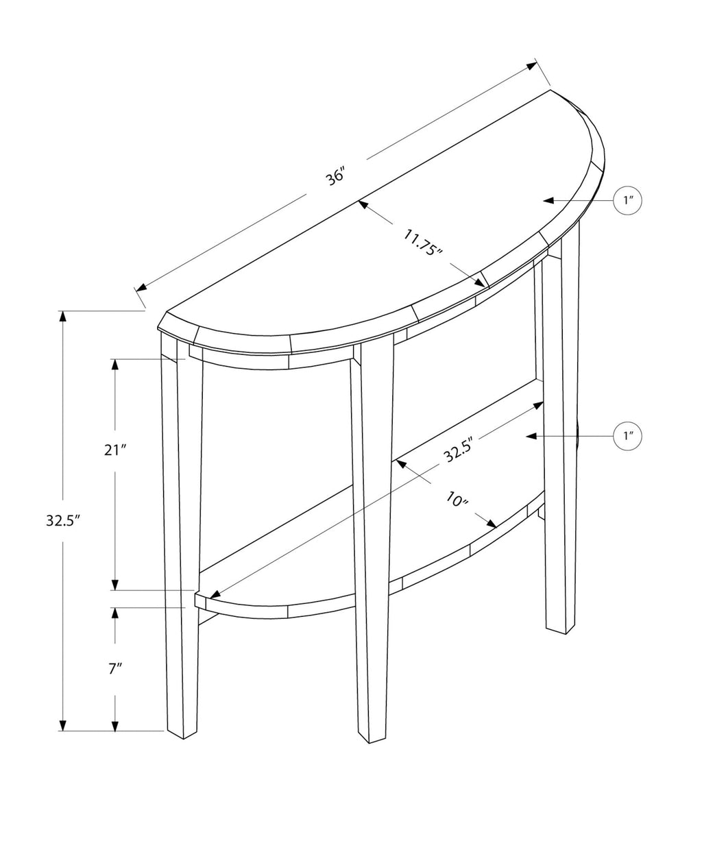 Accent Console Table For Entryway, Space-Saving Profile
