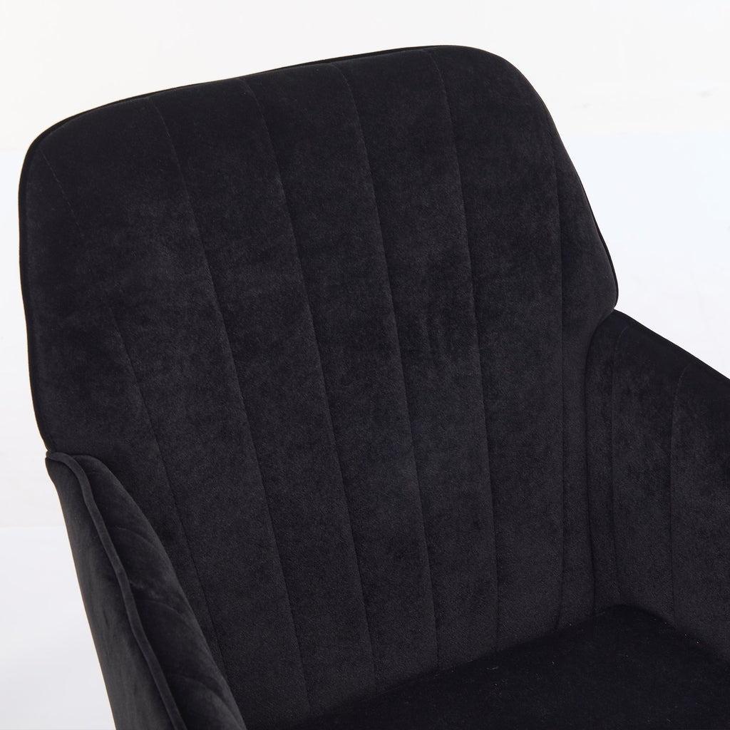 TY Adjustable Office Chair, Ergonomic Swivel Chair, Black Velvet, Comfortable for Long Sitting