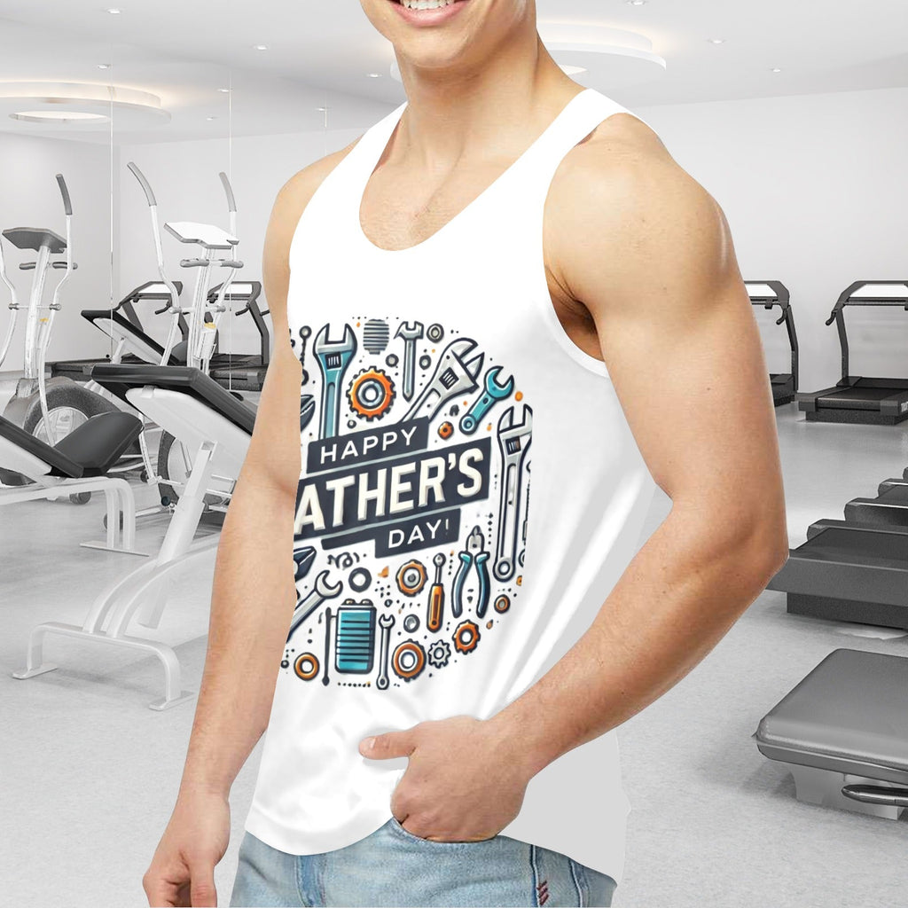 Happy Father's Day with Tools Men's Graphic Tank Top (Made in USA)
