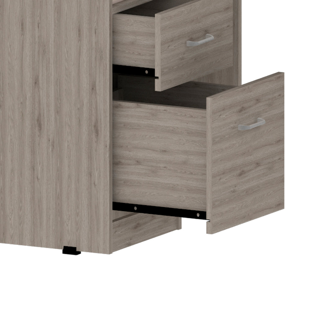Raleigh L-Shaped Desk, Two Drawers, One Shelf, CPU Storage