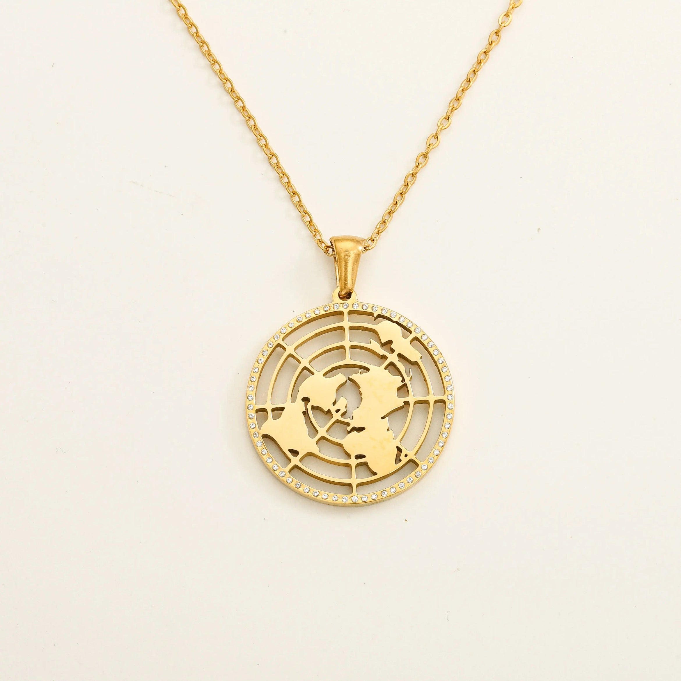 Flat Earth Pendant Necklace