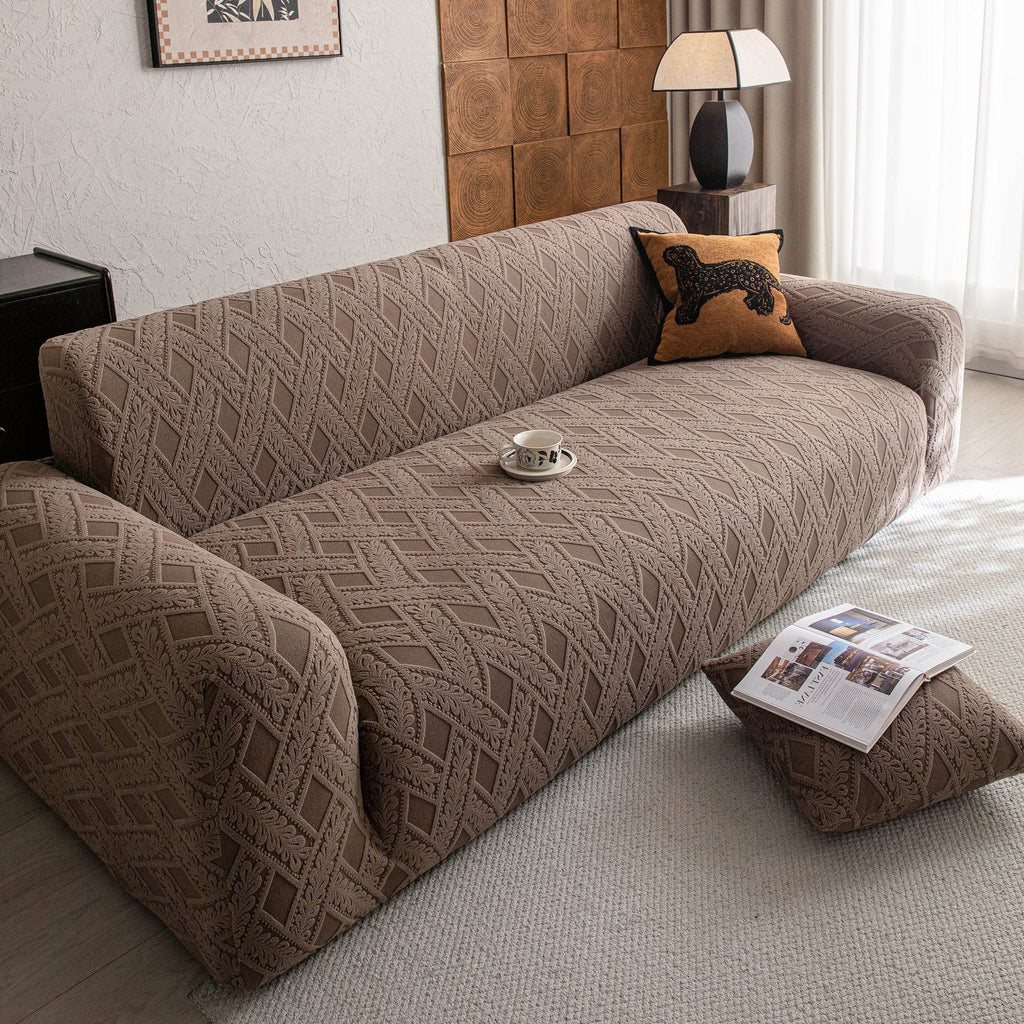 High Stretch 3D Jacquard Sofa Slipcovers, Pet Friendly Non Slip Sofa Cover Washable