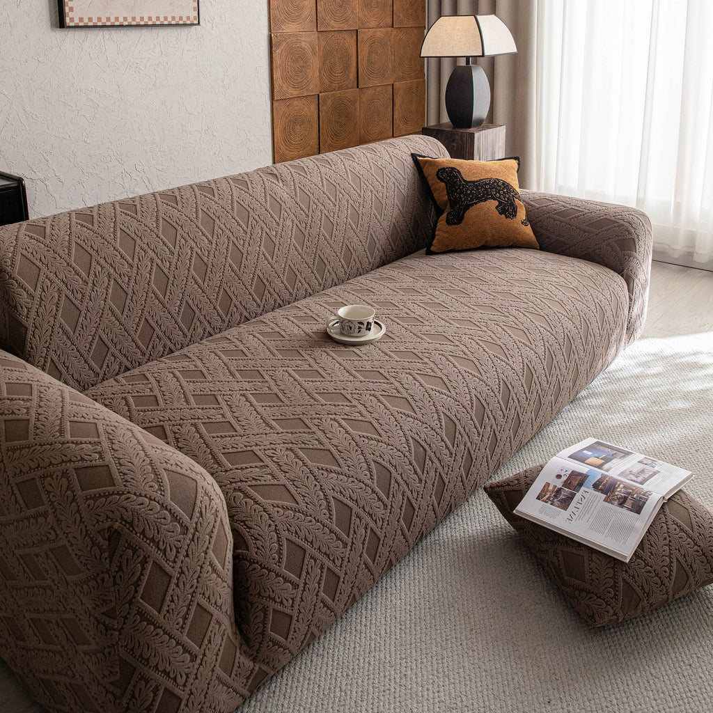 High Stretch 3D Jacquard Sofa Slipcovers, Pet Friendly Non Slip Sofa Cover Washable