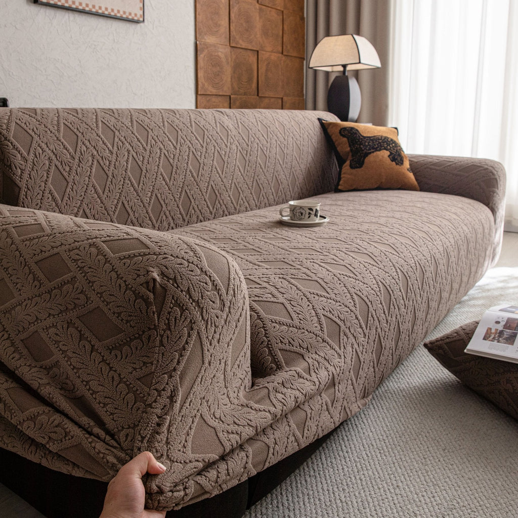 High Stretch 3D Jacquard Sofa Slipcovers, Pet Friendly Non Slip Sofa Cover Washable
