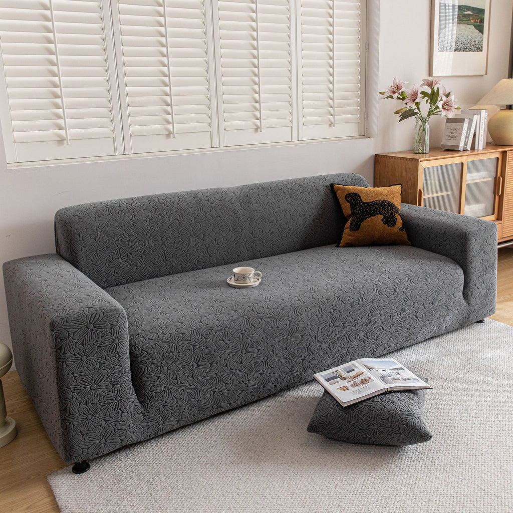 High Elastic Floral Couch Slipcover, Jacquard Stretch Non-Slip Furniture Protector
