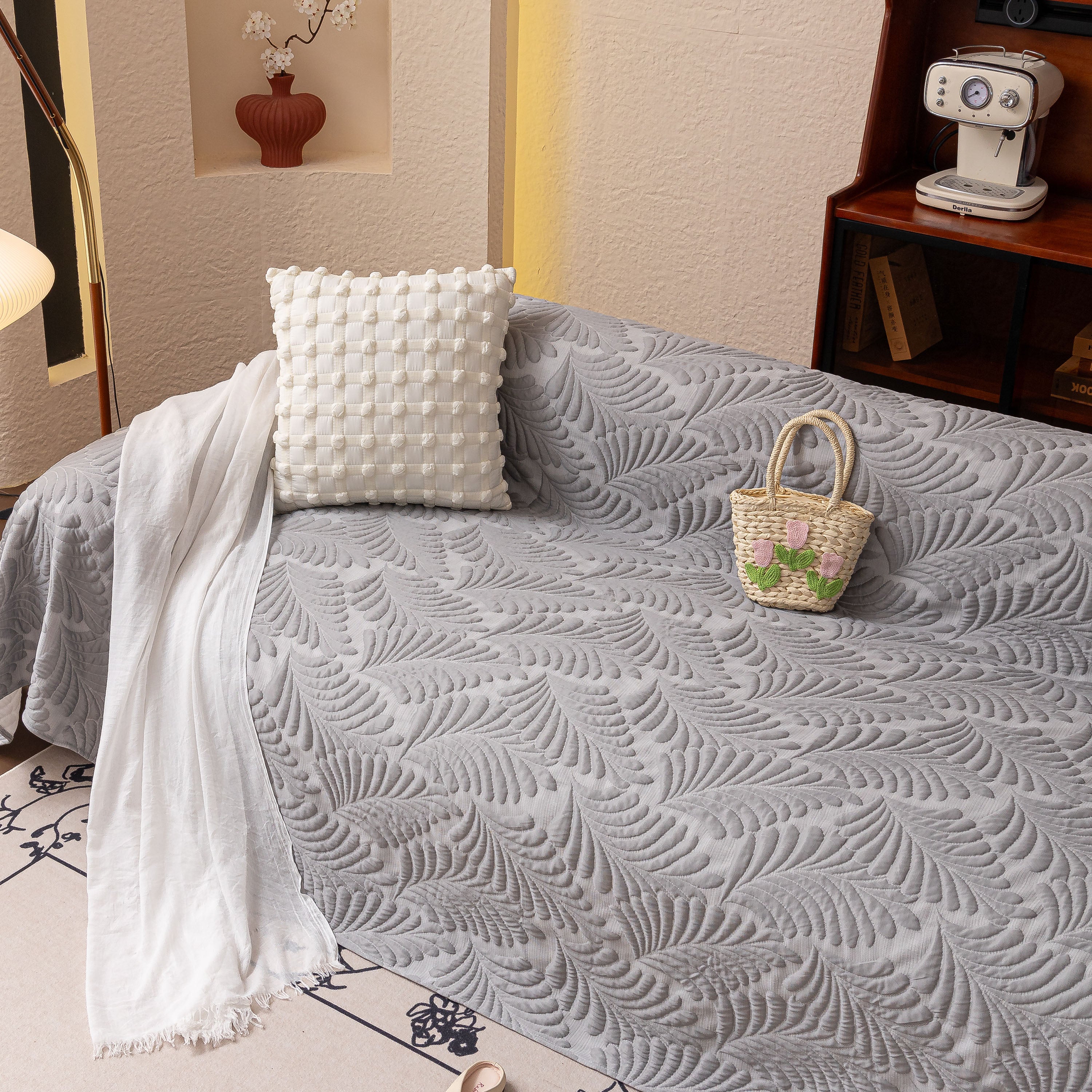 Cooling Quilted Non-Slip Furniture Protector for Pets & Kids, Washable Sofa Slipcover