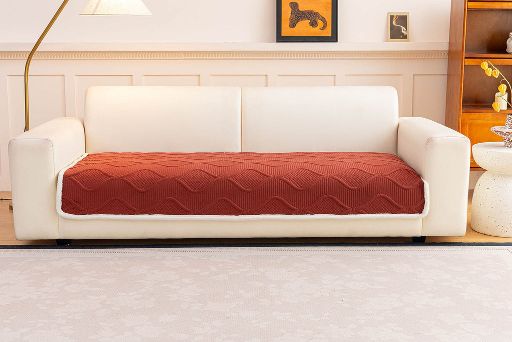 Thickened Crystal Velvet Sofa Cover, Non-Slip Quilted Couch Protector for Pets & Kids