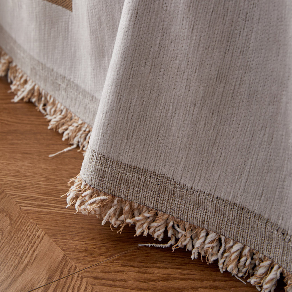 Reversible Chenille Couch Cover Blanket with Tassel Large Boho Futon Cover L Shaped Sectional Cover