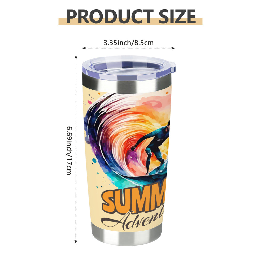 Summer Adventures 20 oz Stainless Steel Double Insulated Tumbler with Lid
