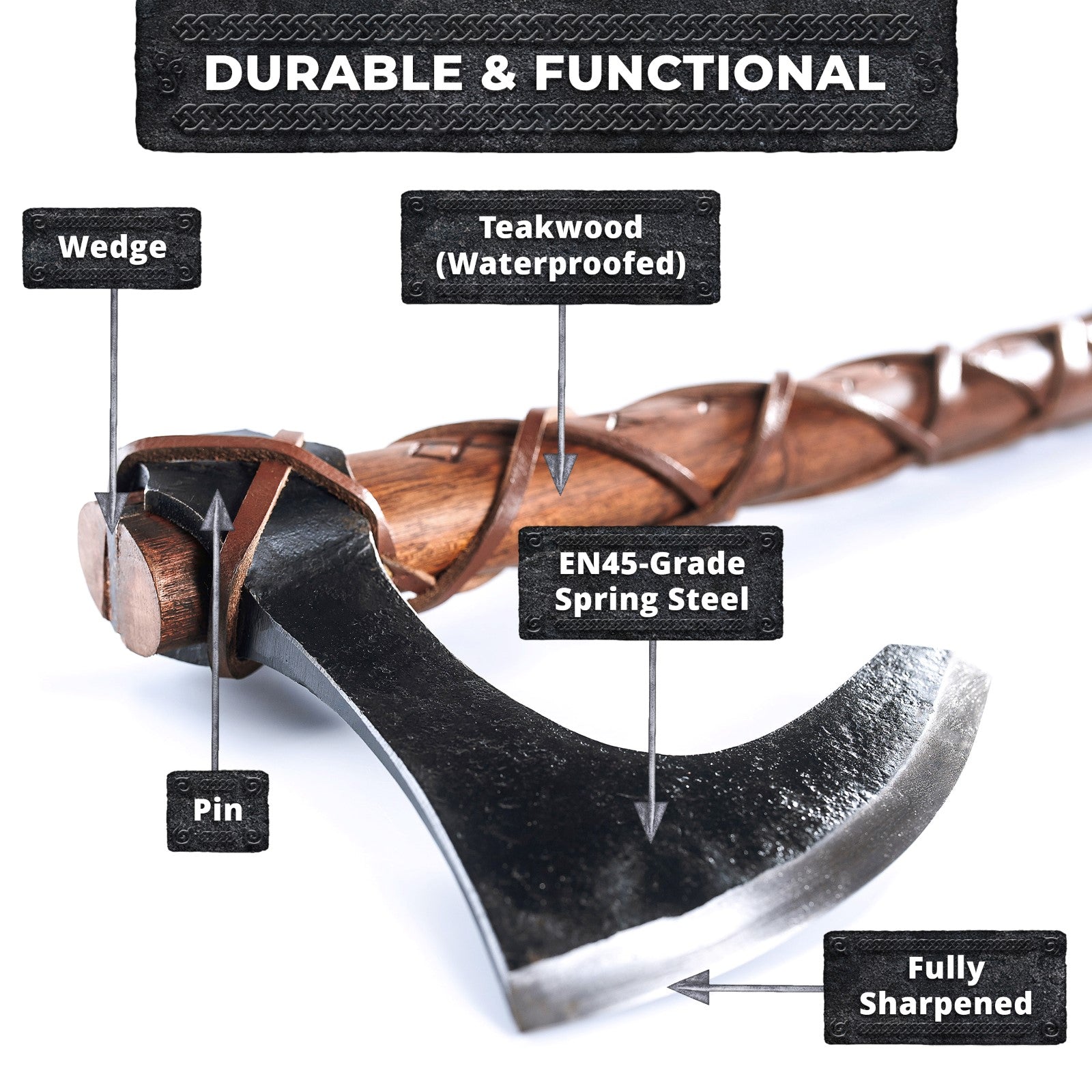 Viking Bearded Axe "Skeggox" – Runic Battle Axe