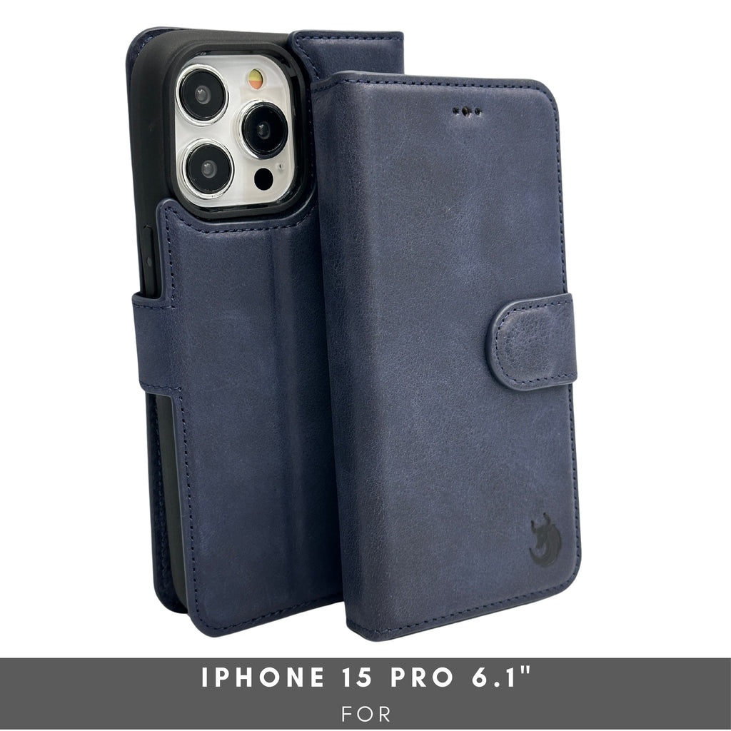 Vegas Premium Leather iPhone 15 Pro Wallet Case with MagSafe | Detachable RFID Blocking Luxury Wallet