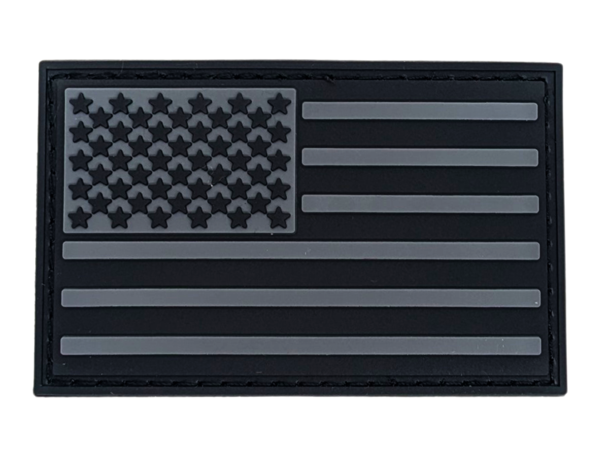 Black Out American Flag PVC Patch