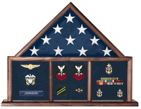 USAF Shadow Box, Flag Medal Case - Oak.