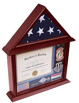 3'x5' Flag Display Case with Certificate and Document Holder Mango Finish