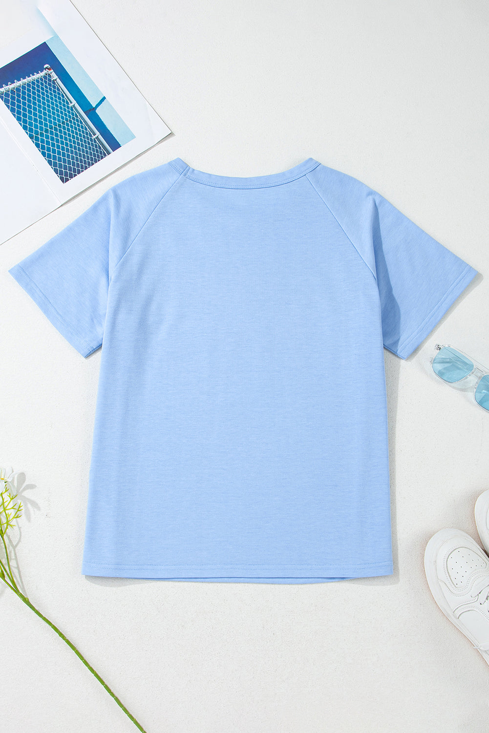 Stripe Patch Front Short Sleeve Tee