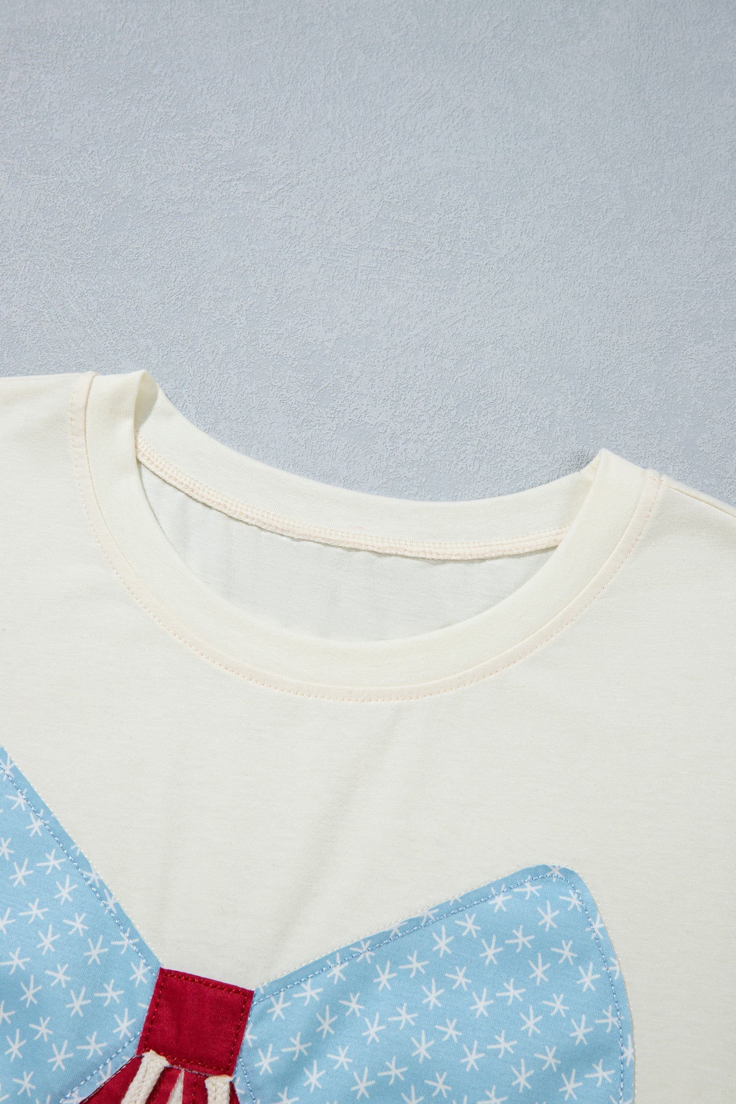 Plus Size USA Flag Bow Patch T-Shirt