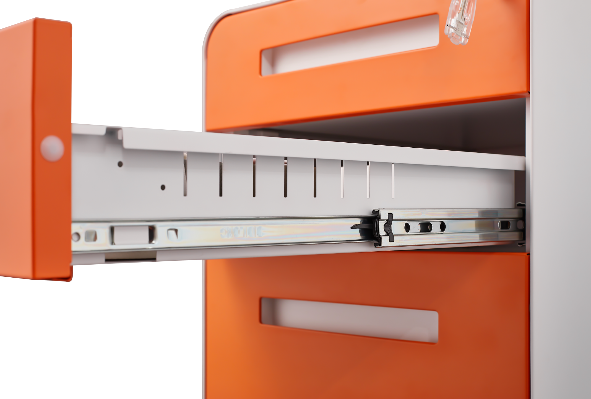 Rounded 3 drawer mobile filing cabinet, multifunctional legal/letter/A4 file storage cabinet, 5-wheel design anti tilt cold-rolled steel, with pencil storage box,