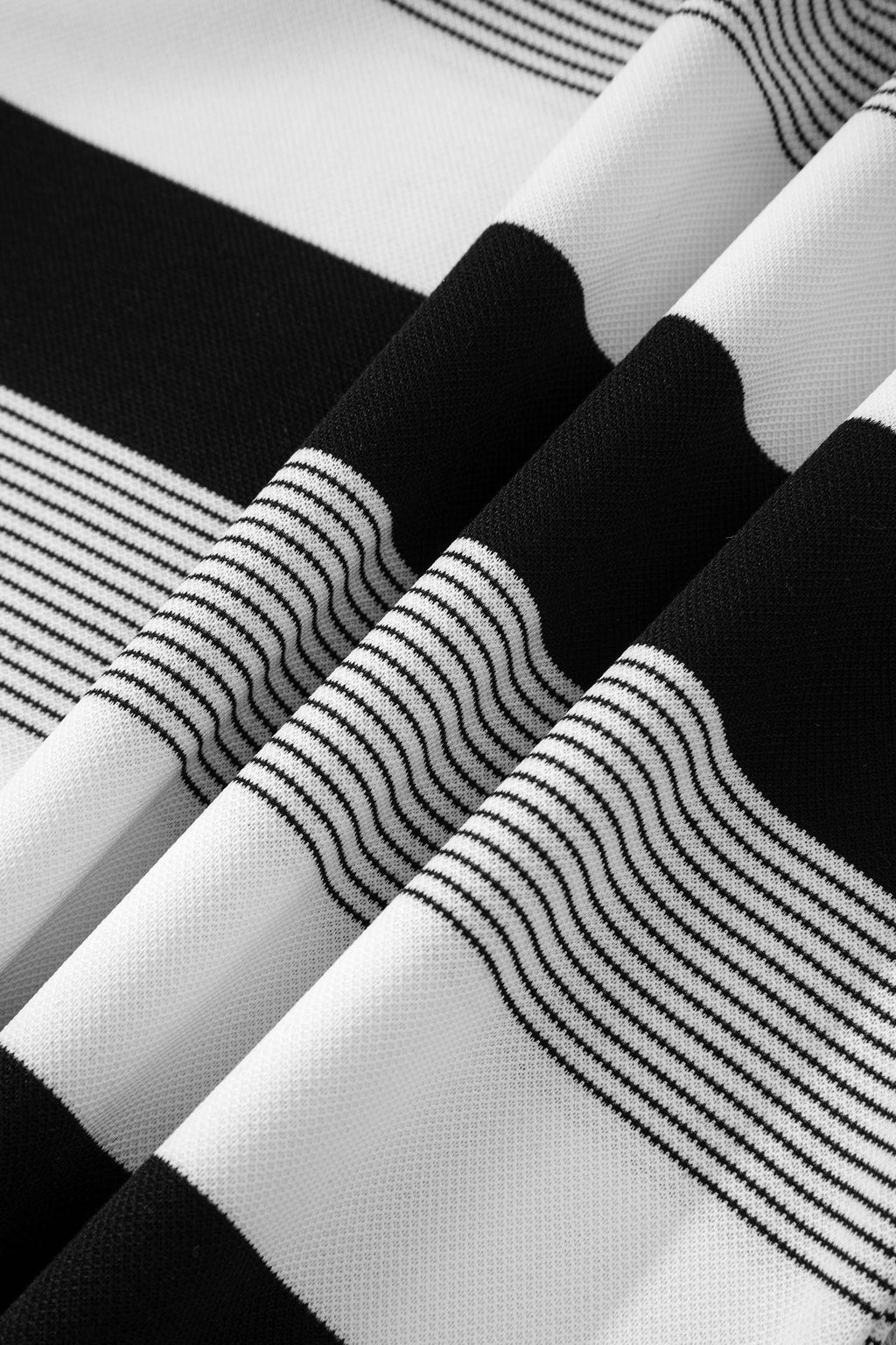 Stripe Mixed Crew Neck Cap Sleeve T-Shirt