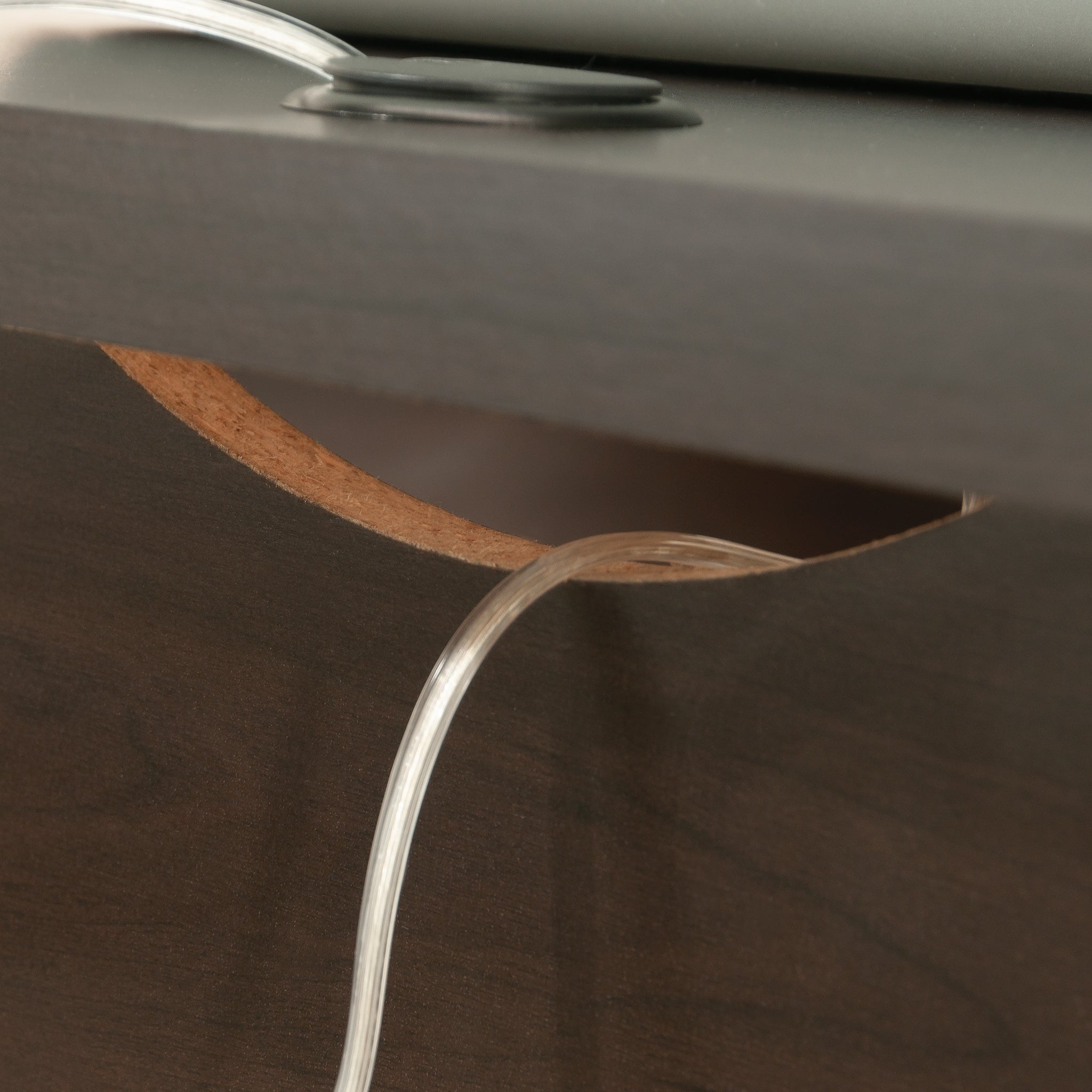 L-Shaped Desk, Brown finish