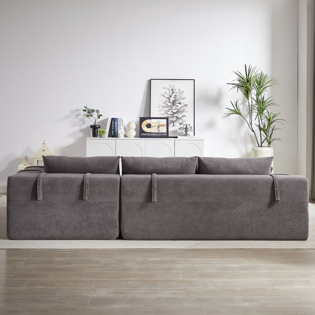 Modern Chenille Upholstered Sectional Sofa Couch Set,Modular 108' L Shaped Sectional Living Room Sofa Set With 6 Pillows,Free Combination Sofa Couch for Living Room,Bedroom(Right Chaise)W834P240002