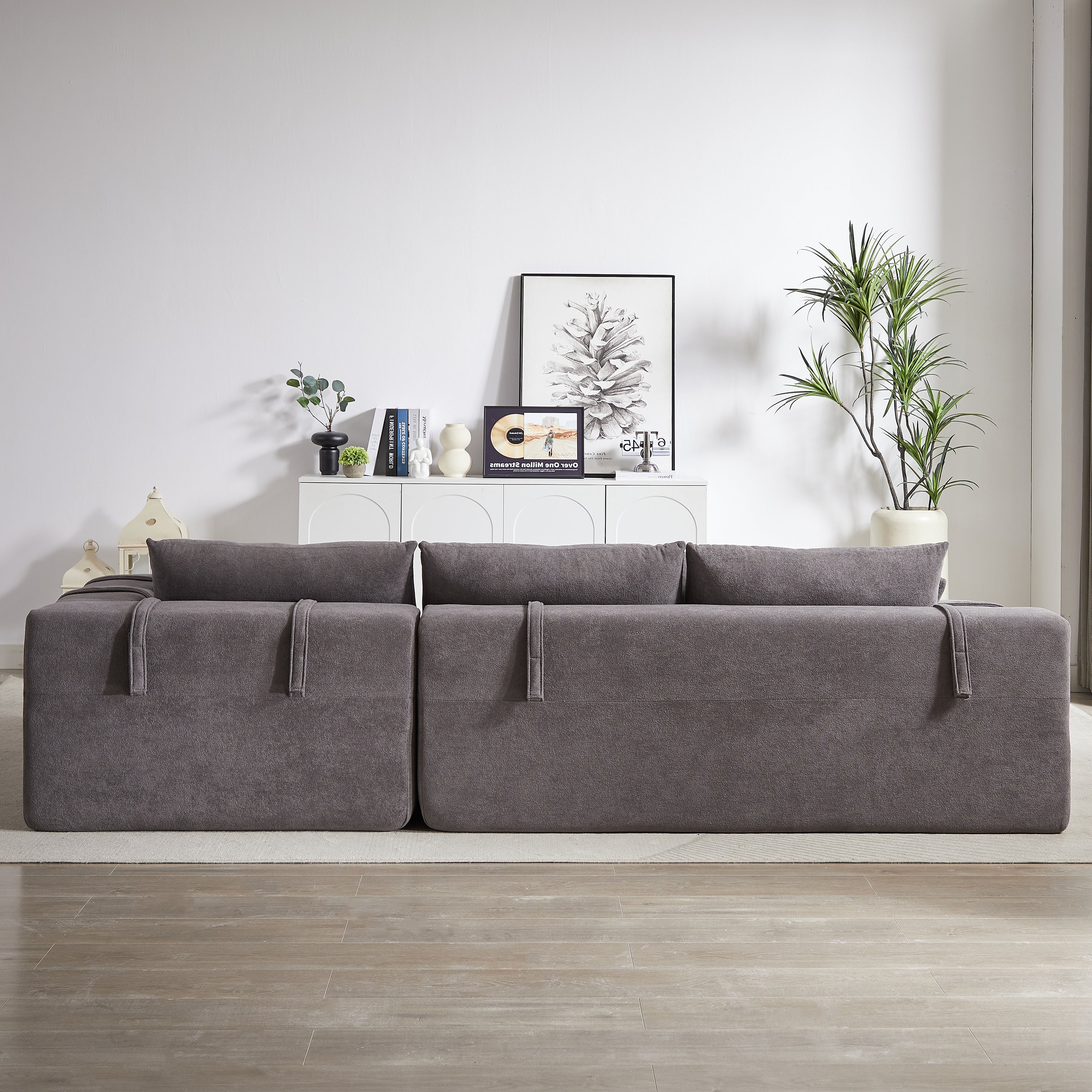 Modern Chenille Upholstered Sectional Sofa Couch Set,Modular 108' L Shaped Sectional Living Room Sofa Set With 6 Pillows,Free Combination Sofa Couch for Living Room,Bedroom(Right Chaise)W834P240002
