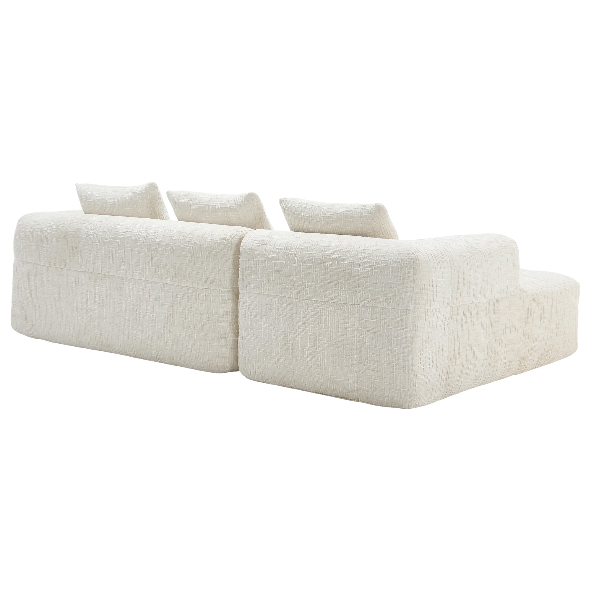 UNITED WE WIN 98.42-inch modular sectional sofa, modern modular L-shaped sofa with chaise longue, equipped with small side pockets and free of compression during installation.