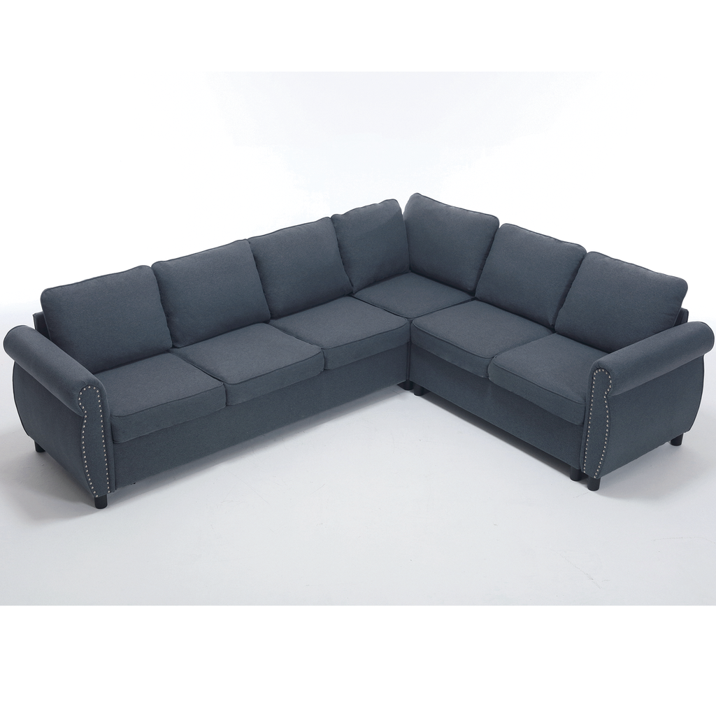 [NEW ARRIVED] [VIDEO PROVIDED] Sleeper Sofa, 2 in 1 Pull Out Couch Bed,6 seater sofa bed, L Shaped Sleeper Sectional Sofa Couch,Riveted sofa,104'' Large combined sofa Bed in living room, GRAY