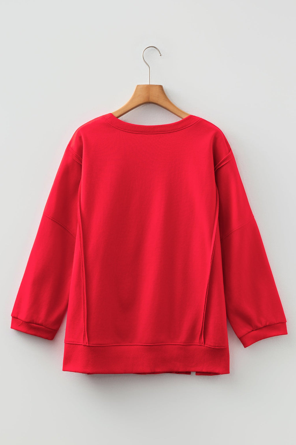 Floral Bow Tie Patch Reverse Seam Sweatshirt