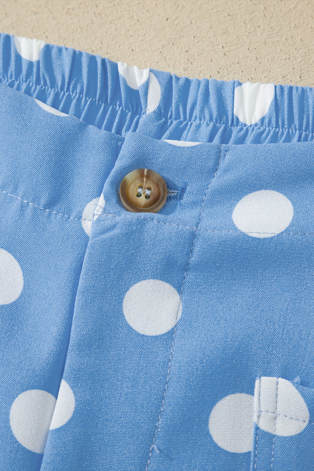 Polka Dot Patch Pocket Straight Leg Pants