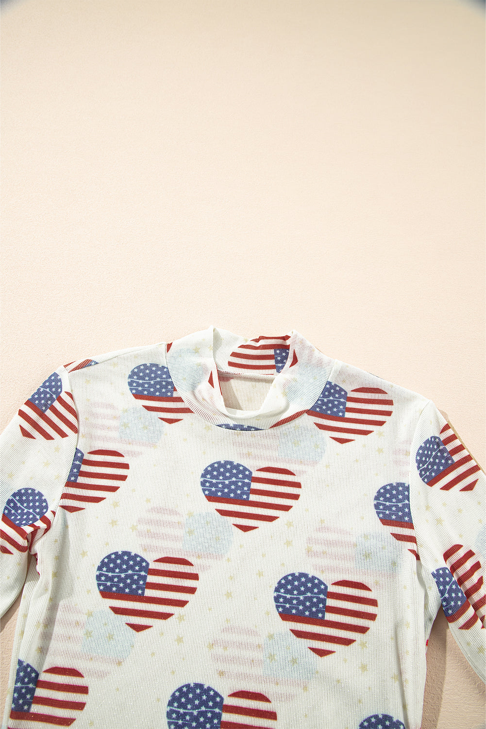 Americana Glitter Mesh Long Sleeve Bodysuit