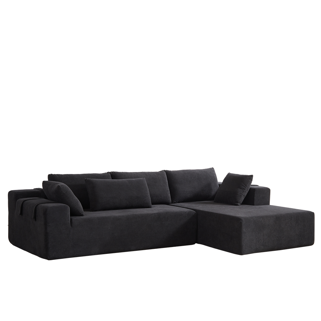 Modern Chenille Upholstered Sectional Sofa Couch Set,Modular 108' L Shaped Sectional Living Room Sofa Set With 6 Pillows,Free Combination Sofa Couch for Living Room,Bedroom(Right Chaise)W834P240010