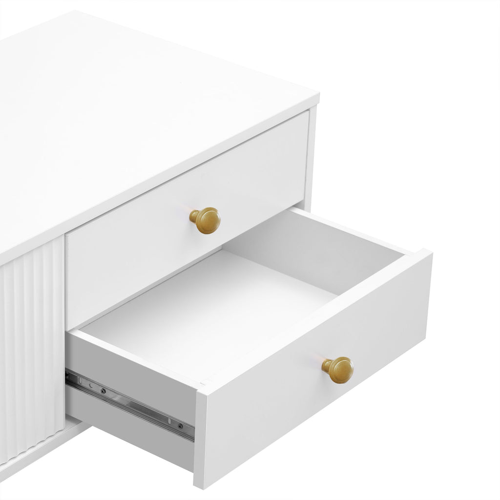 U-Can TV Stand for 65+ Inch TV, Entertainment Center TV Media Console Table, Modern TV Stand with Storage, TV Console Cabinet Furniture for Living Room