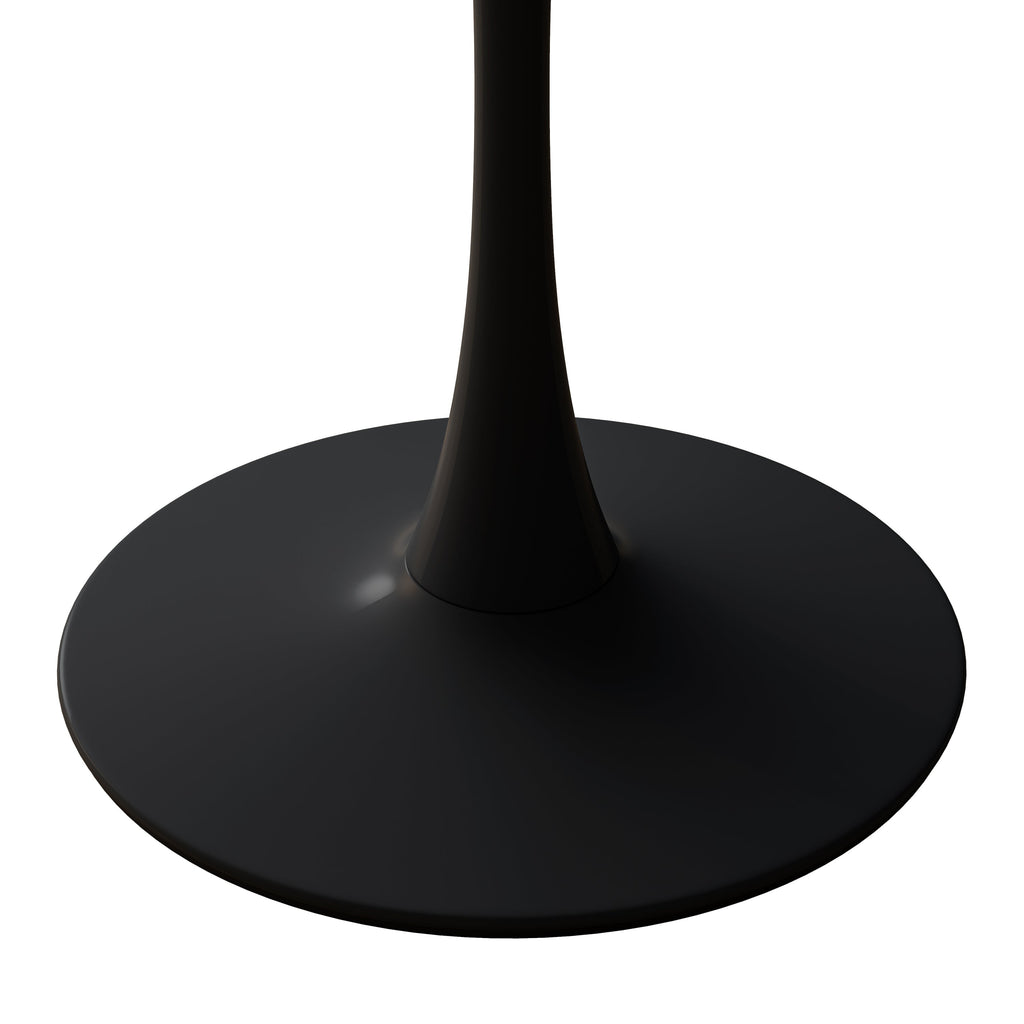 31.50'Modern Octagonal Coffee Table with Printed Black Marble Table Top,Metal Base, for Dining Room, Kitchen, Living Room