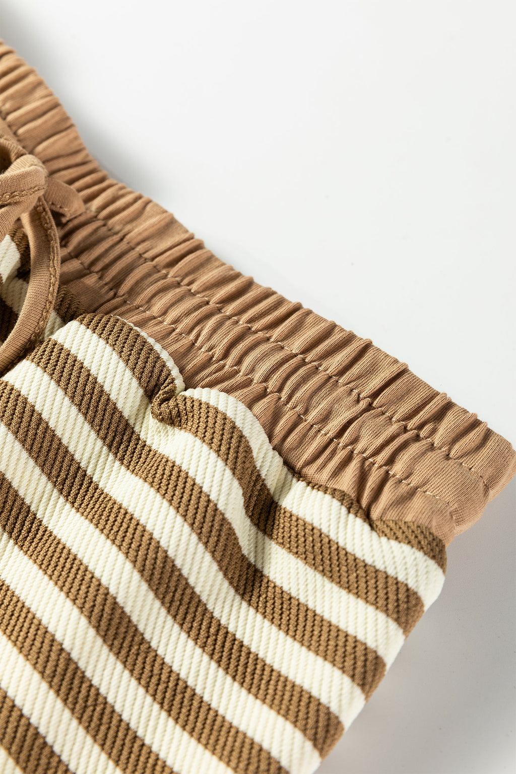 Stripe Textured Pullover Top and Mini Skirt Set