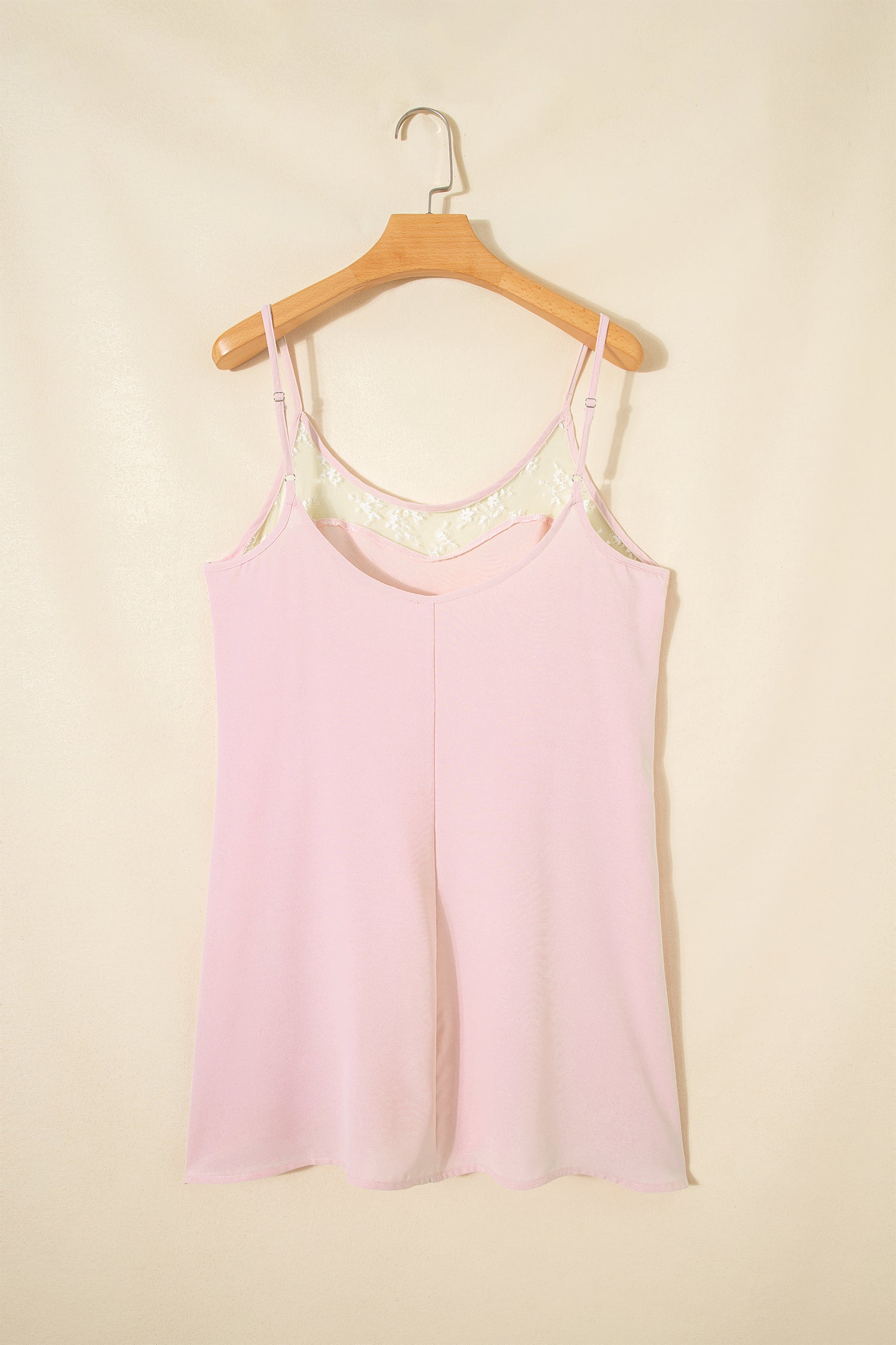 Sheer Lace Patchwork Camisole Nightgown Dress