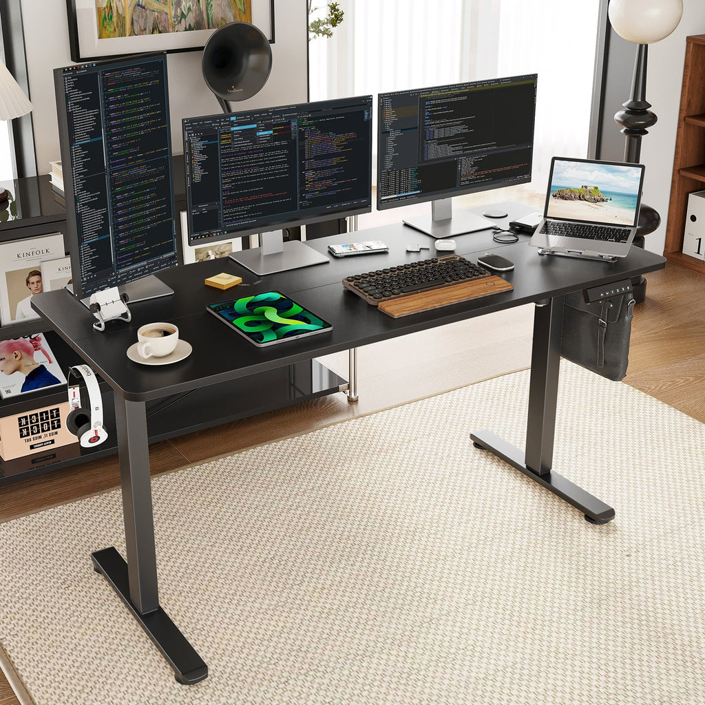STARY Electric Standing Desk Adjustable Height Sit Stand Home Office Desk with Splice Board