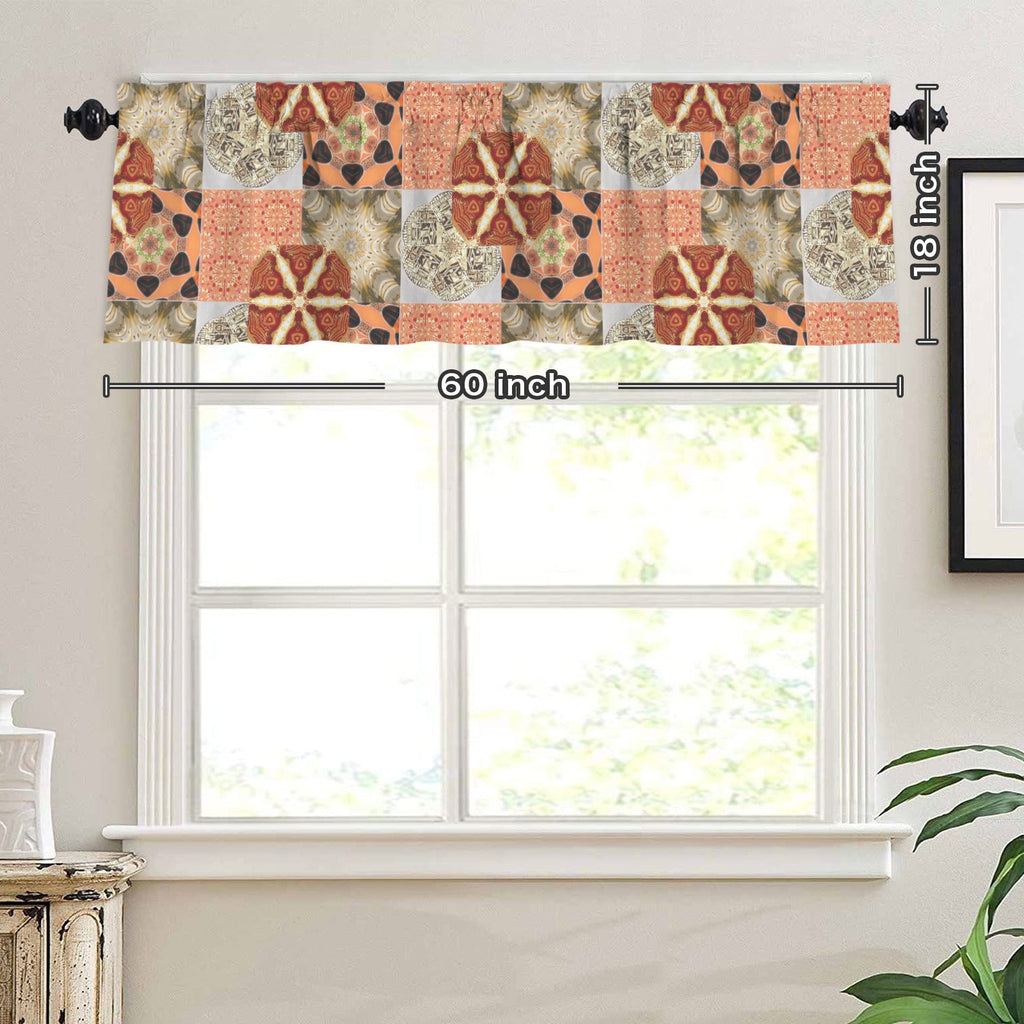 Heritage Revival Quilt Design Short Window Valance Curtain - 60" x 18"