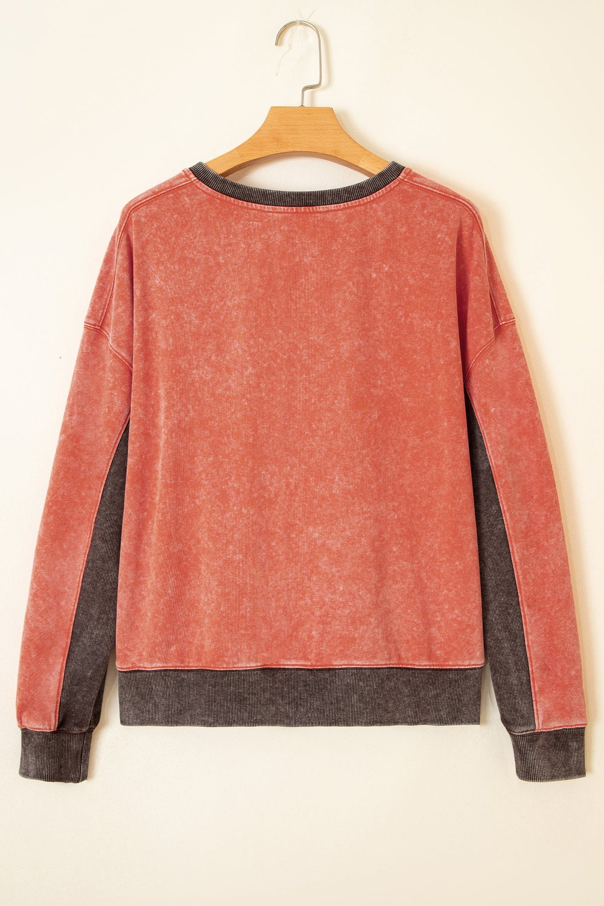 Colorblock Mineral Wash Long Sleeve Sweatshirt