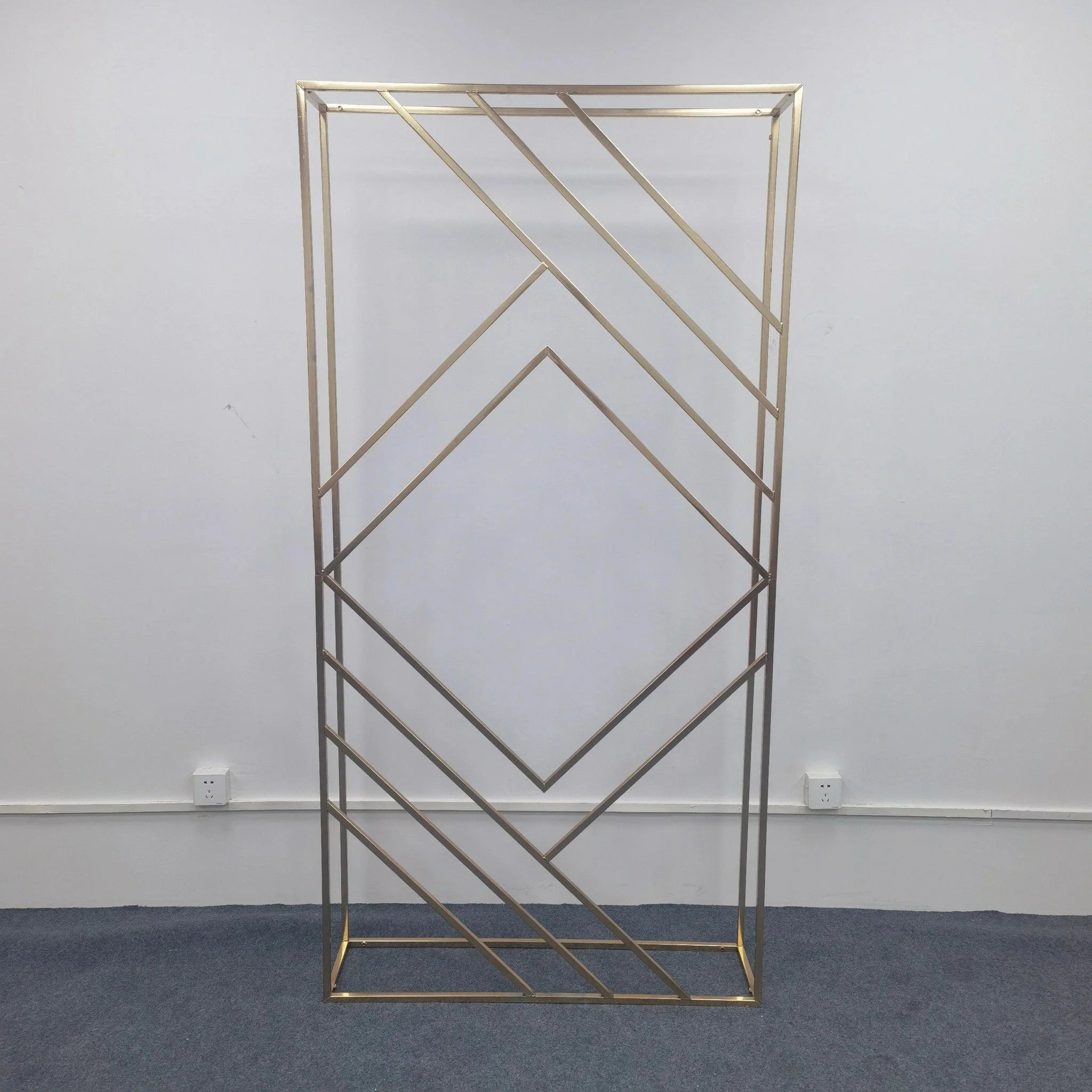 3D Shiny Gold Geometric Wedding Arch Backdrop