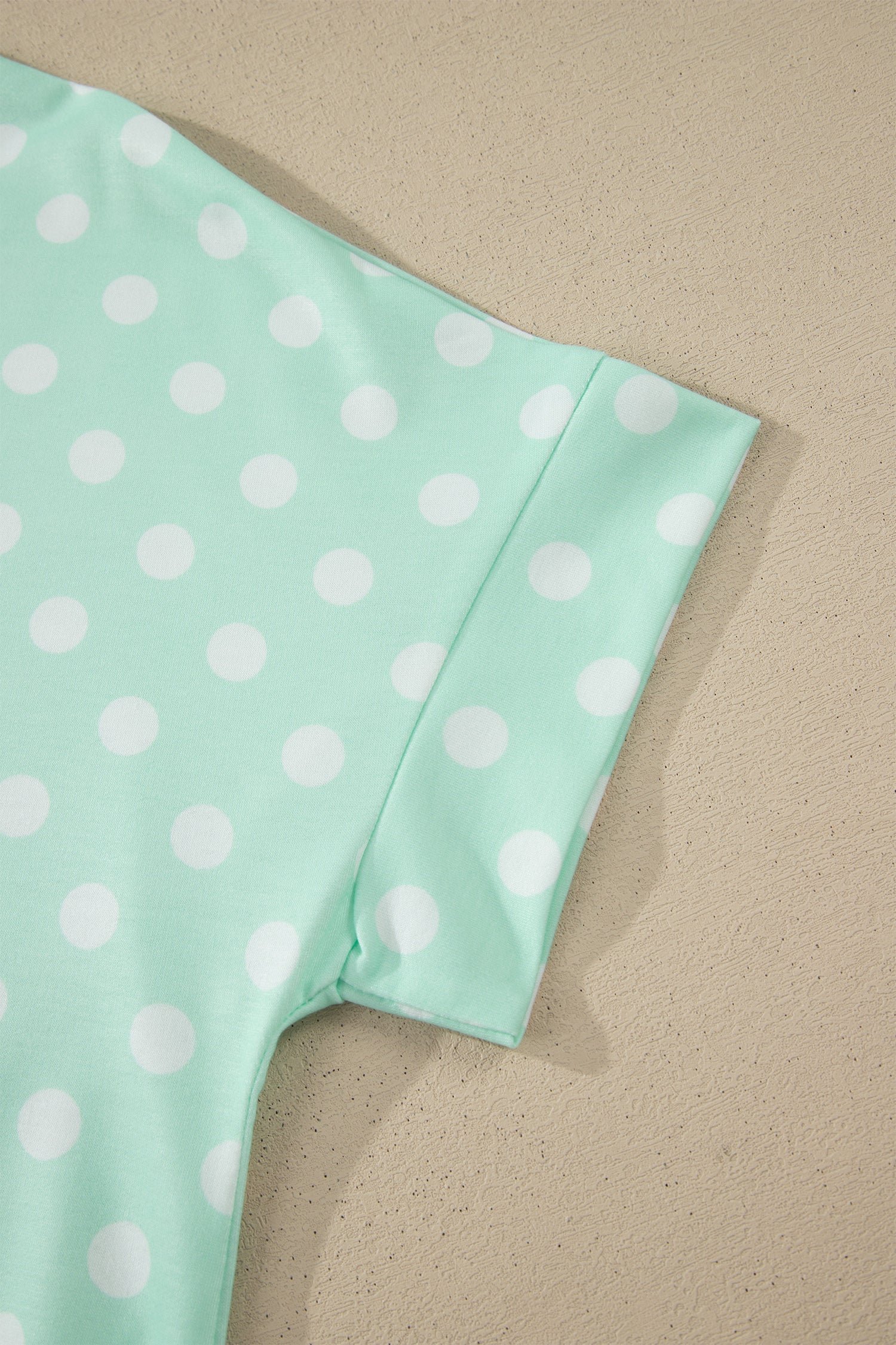 Polka Dot Colorblock Mock Neck & Shorts Set