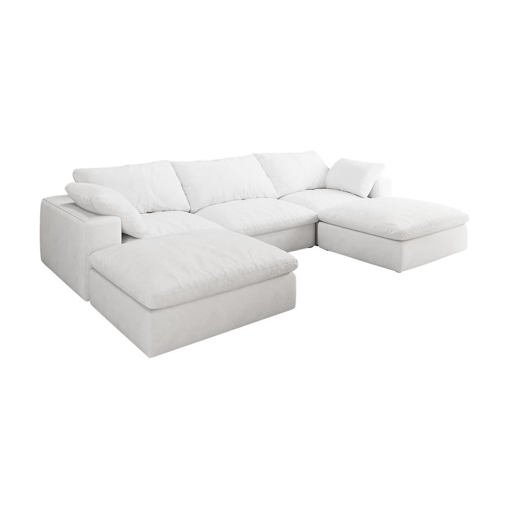 Large size modular cloud sofa 5 seats down sofa bed apartment living room sofa 3seaters + 2ottoman