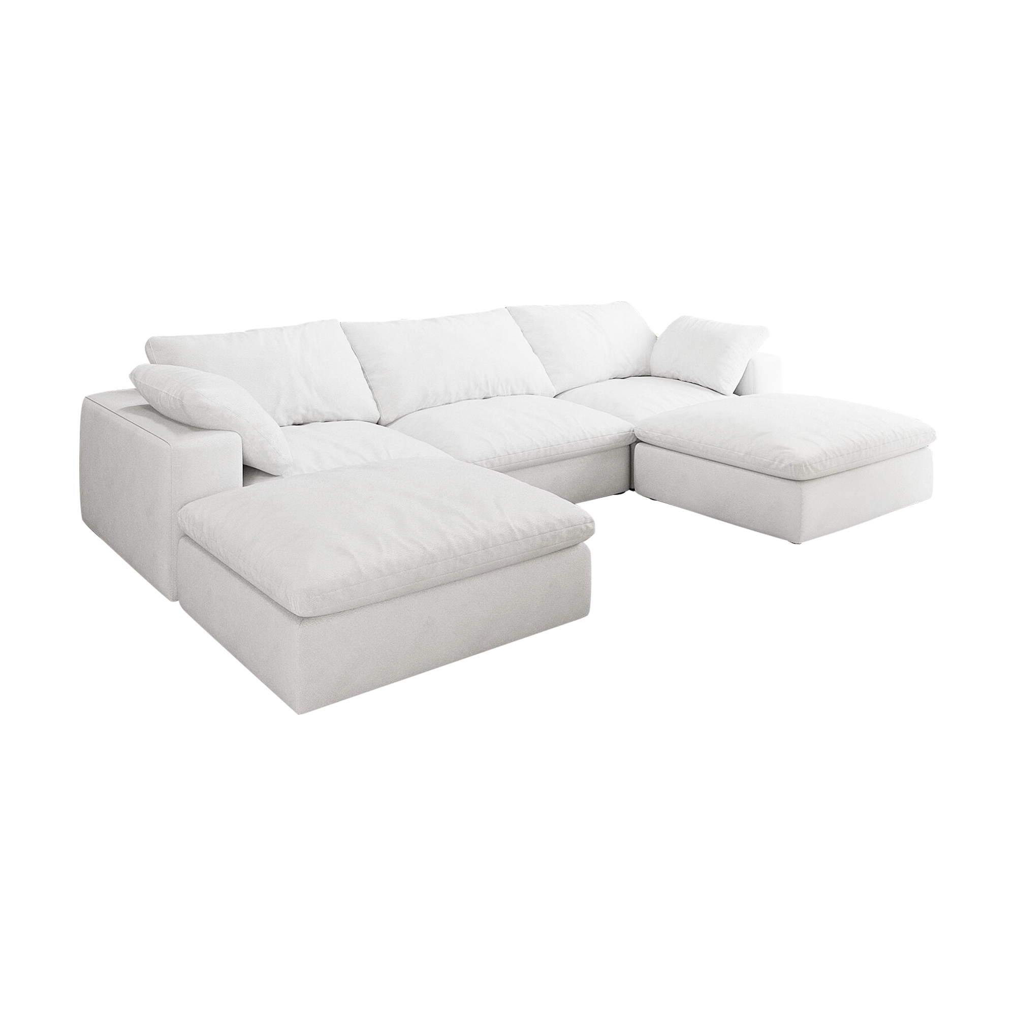 Large size modular cloud sofa 5 seats down sofa bed apartment living room sofa 3seaters + 2ottoman