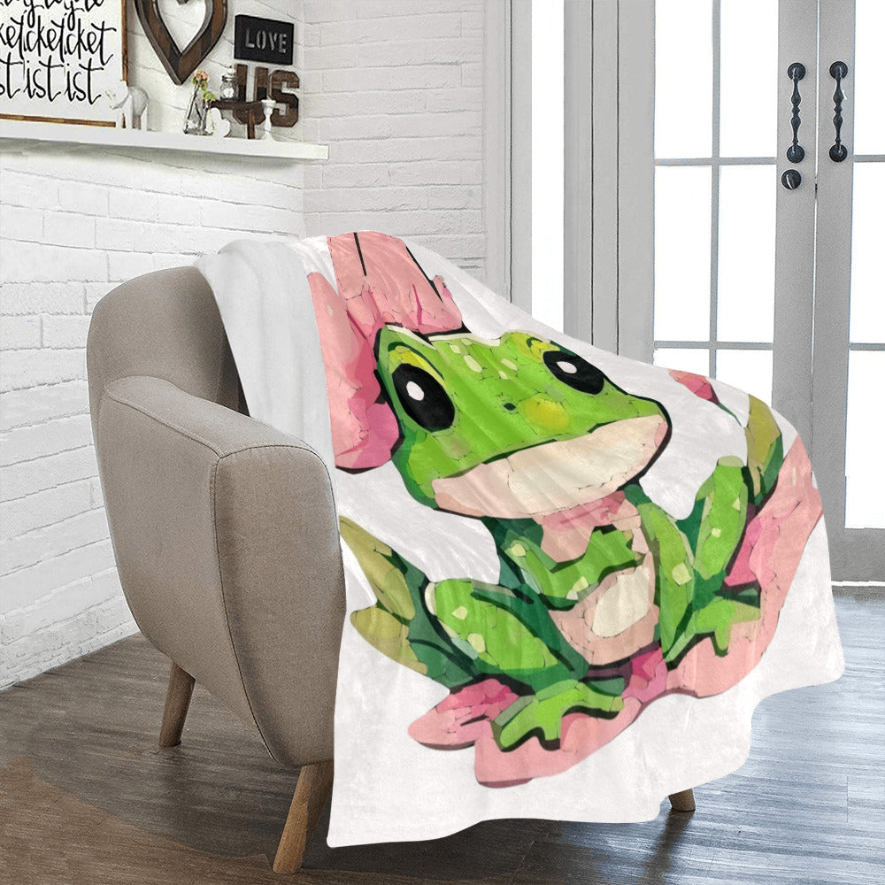 Frog on Lily Pad Ultra-Soft Micro Fleece Blanket 50" x 60" (Made in USA)