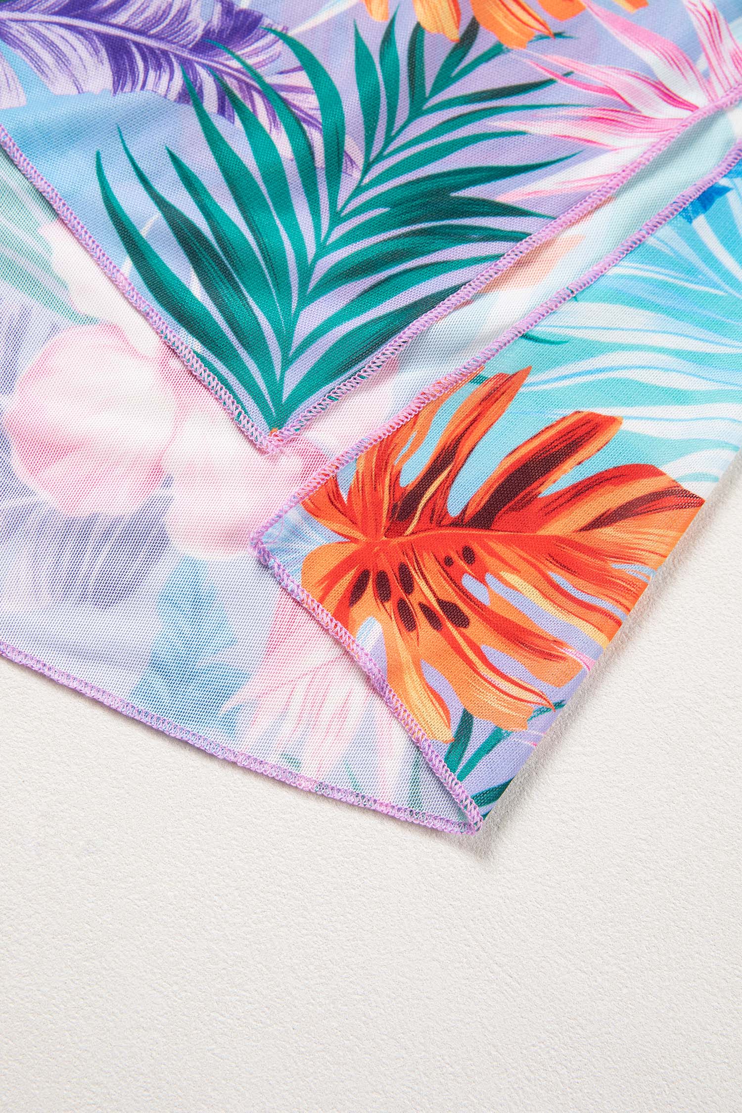 Tropical Semi-Sheer Beach Cover Up Dress